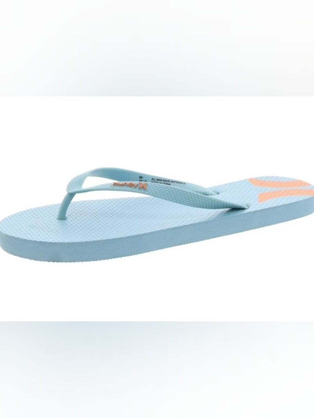 Hurley Teal Flip Flops with Coral Stripe Accents
